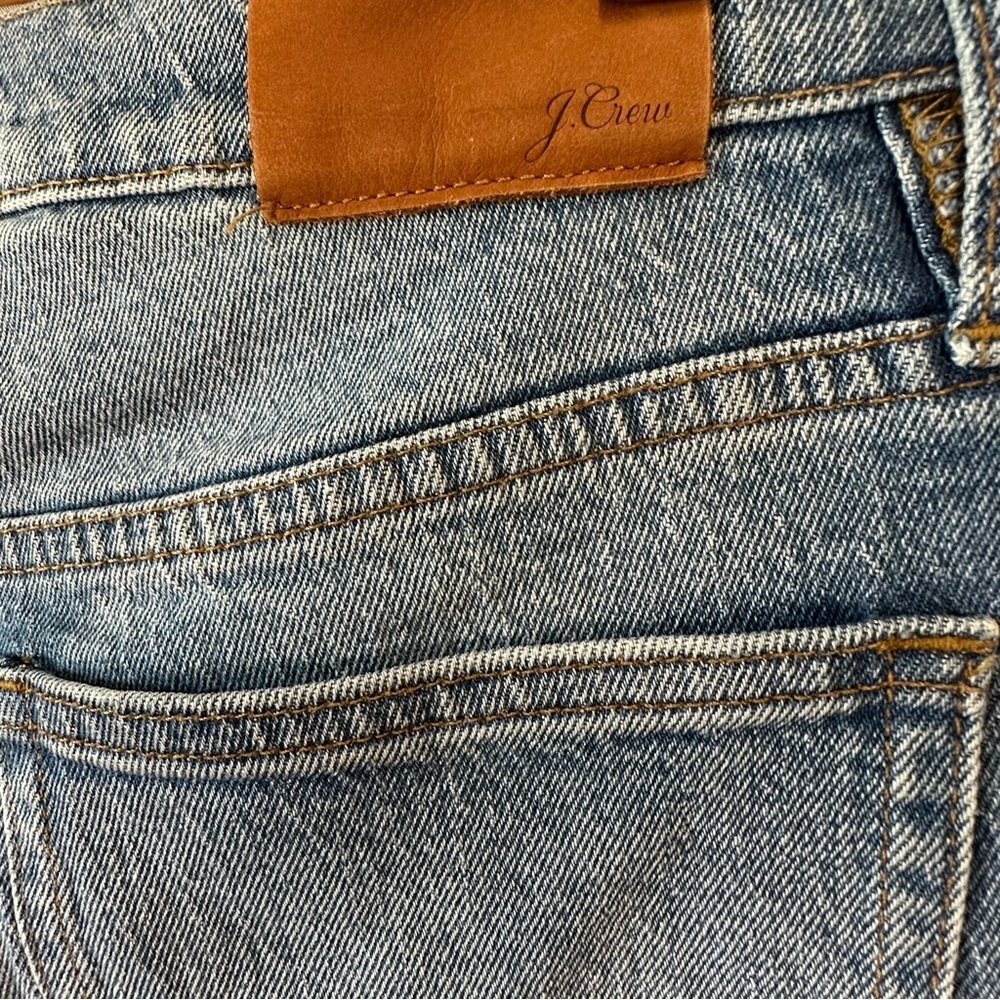 J Crew Demi Boot Crop High Rise Jeans Button Fly Distressed Light Wash - 27 - Picture 8 of 11